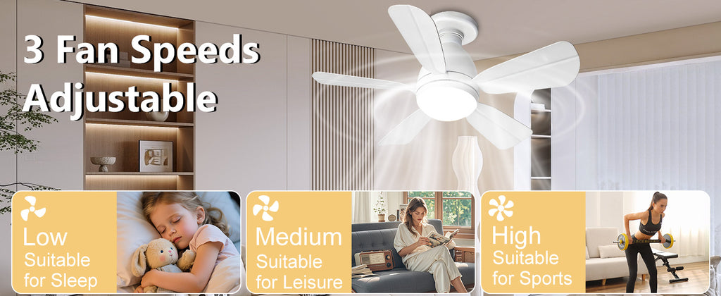 Low-Profile Ceiling Fan With Remote - Perfect for Night Sweats