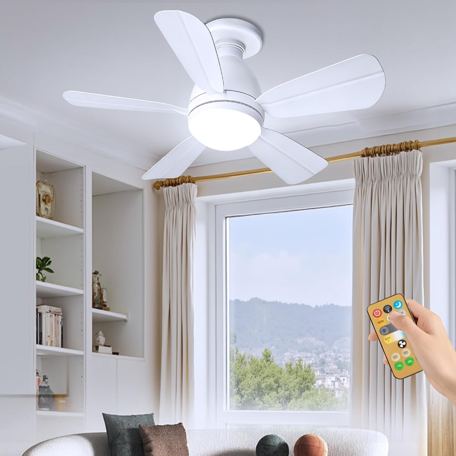 Low-Profile Ceiling Fan With Remote - Perfect for Night Sweats