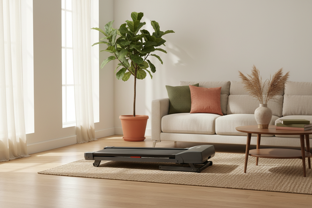 Compact Folding Treadmill with detachable handle if required 