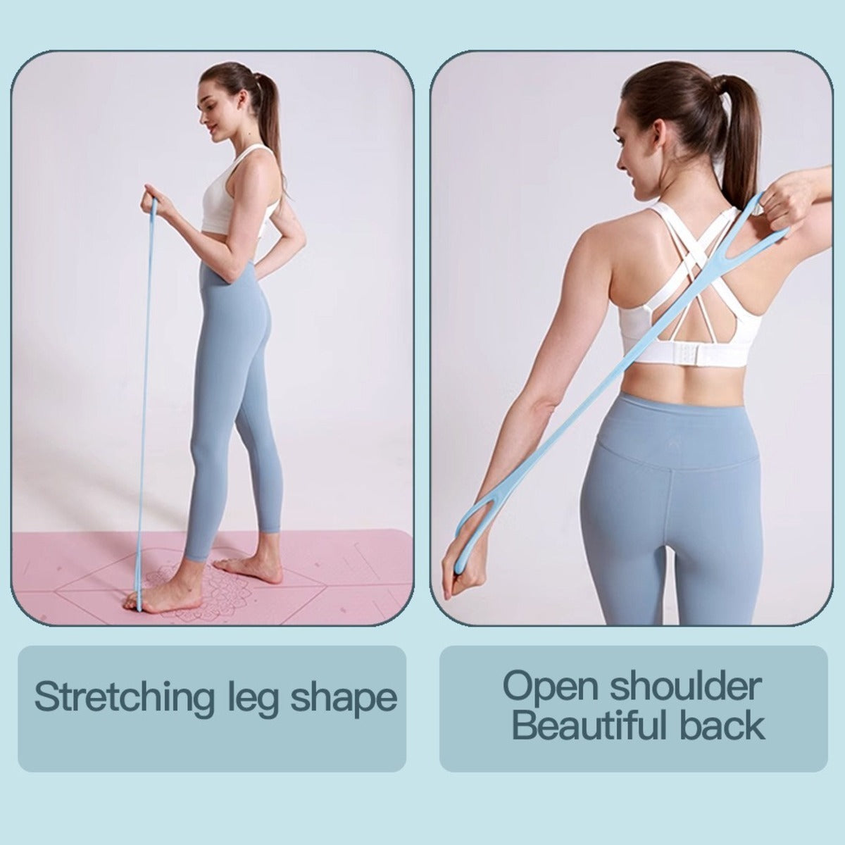  Resistance band for stretching exercises.