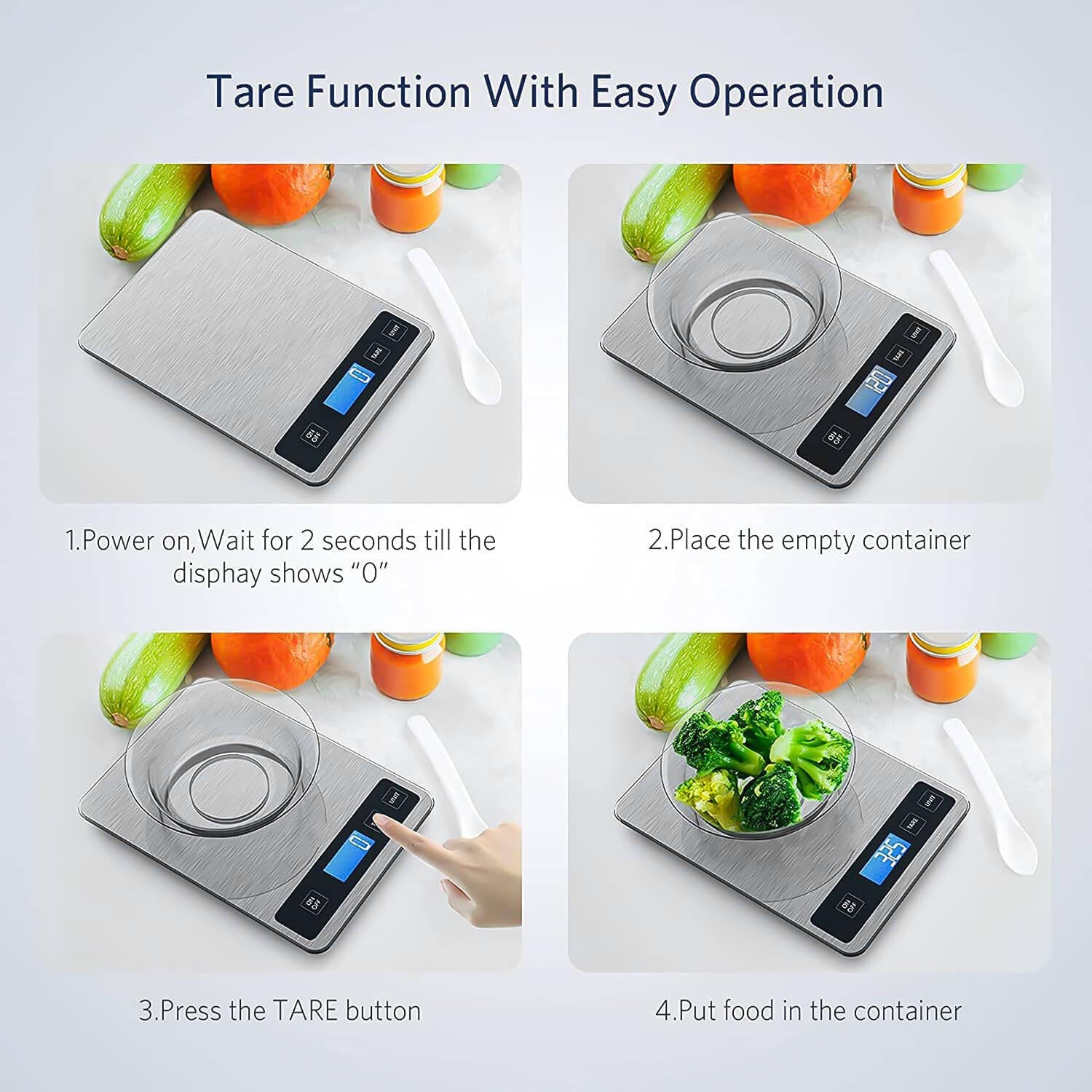 Weighing Scales Kitchen,Precision Digital Food Scale With Backlit LCD